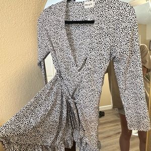 White and black dress